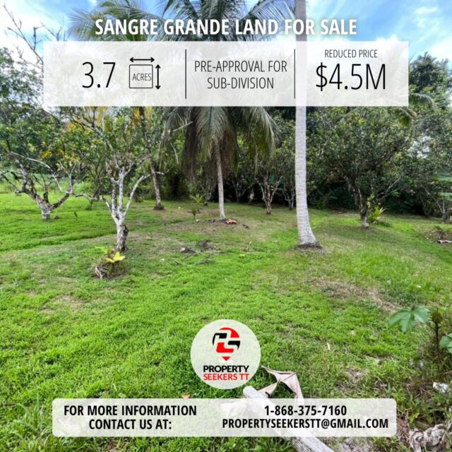 Sangre Grande Land for Sale- Ideal for Housing Development