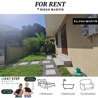 Diego martin 2 bedroom for rent