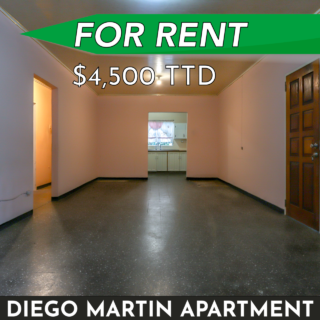 Diego Martin Apartment for Rent: 3 Bed, 2 Bath, Unfurnished