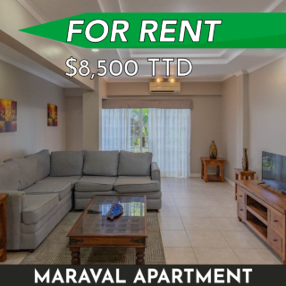 Maraval Apartment for Rent: 2 Beds, 2 Baths, Fully-Furnished
