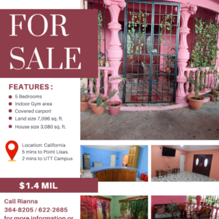 Spacious 5-Bedroom Home with Rental Potential Near UTT Couva Campus