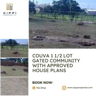 COUVA 1 1/2 LOT GATED COMMUNITY with APPROVED HOUSE PLANS $ 850K