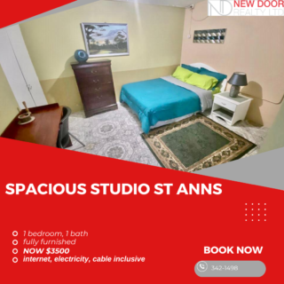 Studio apartment for rent St Ann’s with utilities