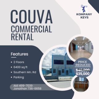 COUVA COMMERCIAL SPACE FOR RENT