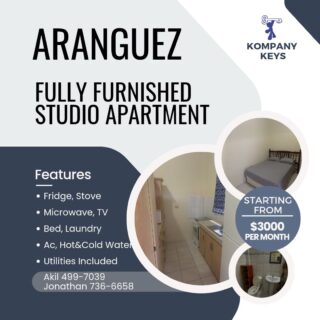 Aranguez Studio Apartments For Rent