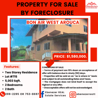 Arouca Two Storey Residence for Sale by Foreclosure