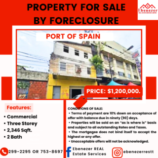 Port of Spain Commercial Building for Sale by Foreclosure