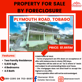 Tobago Two Storey Residence for Sale by Foreclosure