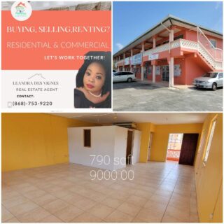 COMMERCIAL SPACE FOR RENT (upstairs) – Main Road Bon Accord, Tobago.