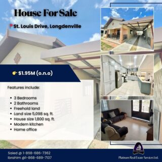 3-Bedroom House in St. Louis Drive, Longdenville