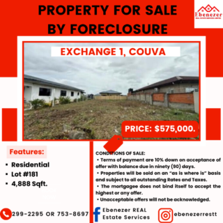 Couva Exchange 1 Land for Sale by Foreclosure